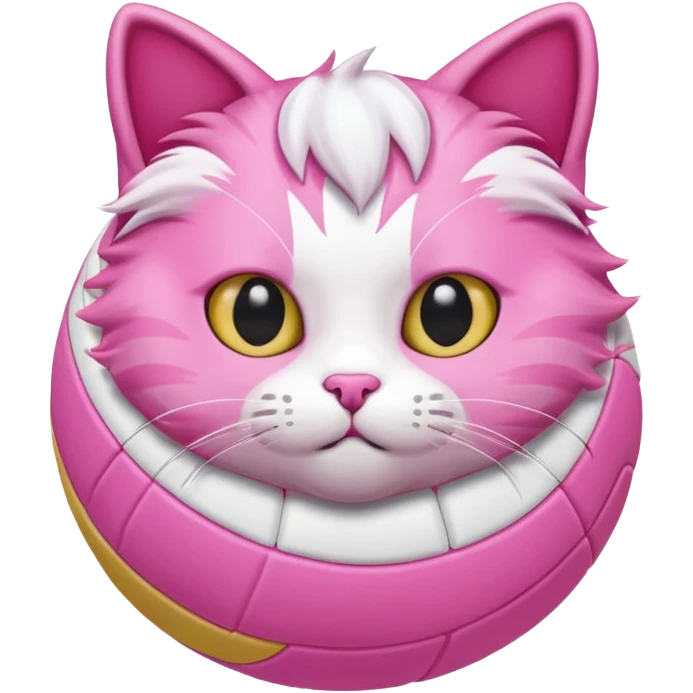 Pink cute volleyball cat emoji