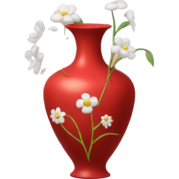 red vase with flowers emoji