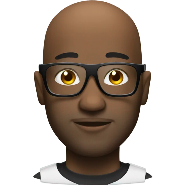 Black bald dj emoji