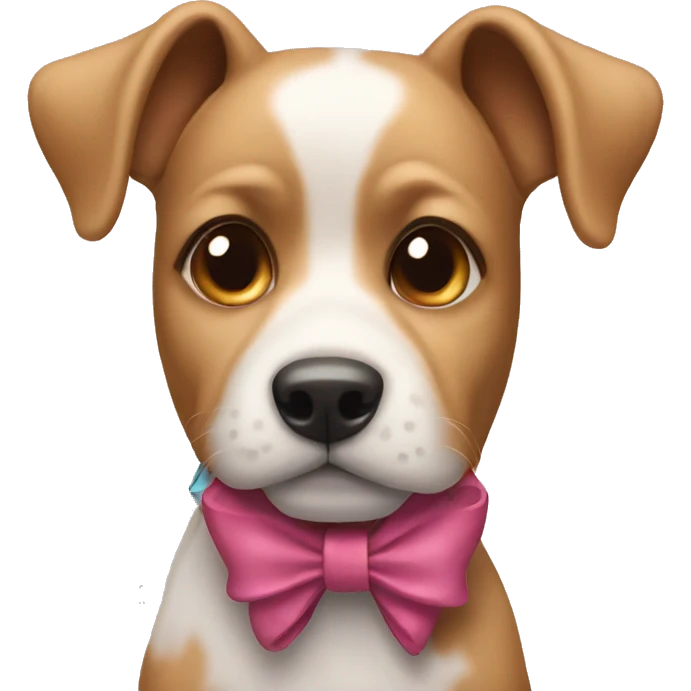 dog wearing a bow emoji
