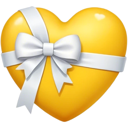 Yellow heart white bow emoji