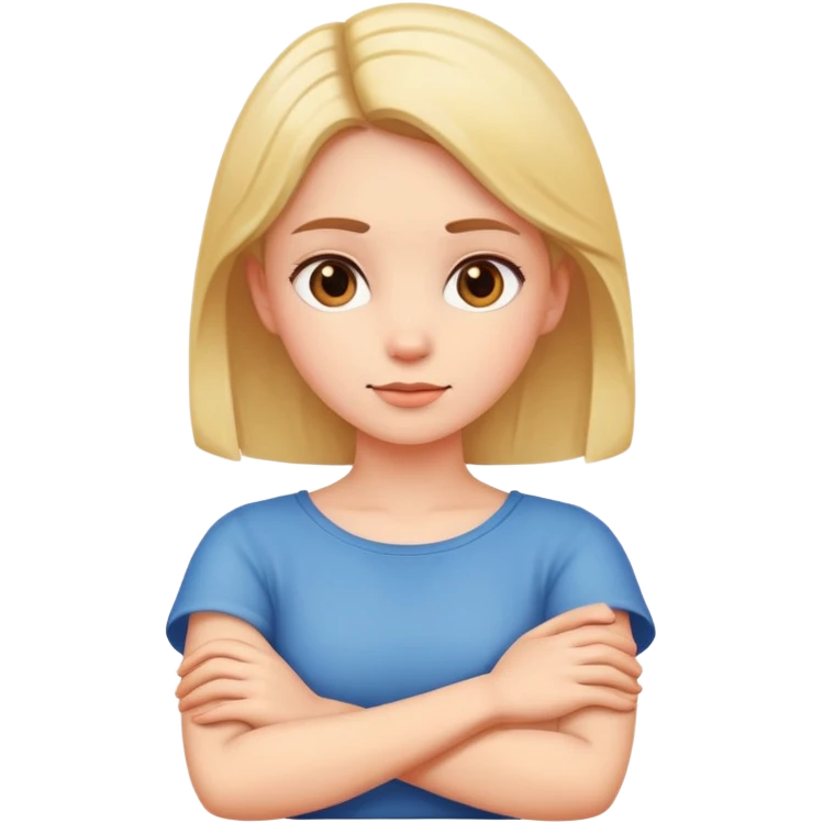 Girl with arms crossed around her neck emoji