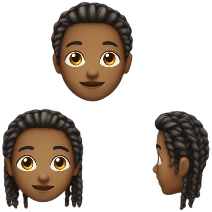 black boy teen with braids emoji