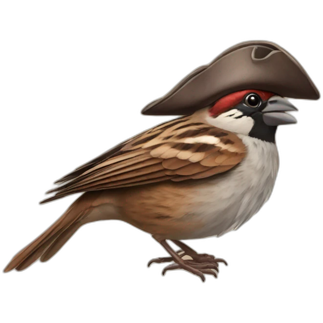 sparrow with cpt jack sparrow's hat emoji
