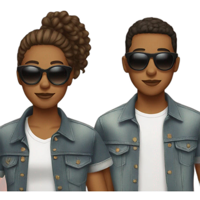 3 teenagers wearing sunglasses looking cool emoji