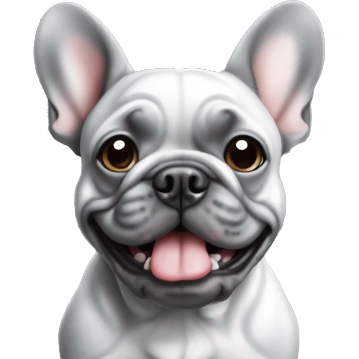 grey marble color funny frenchie  emoji