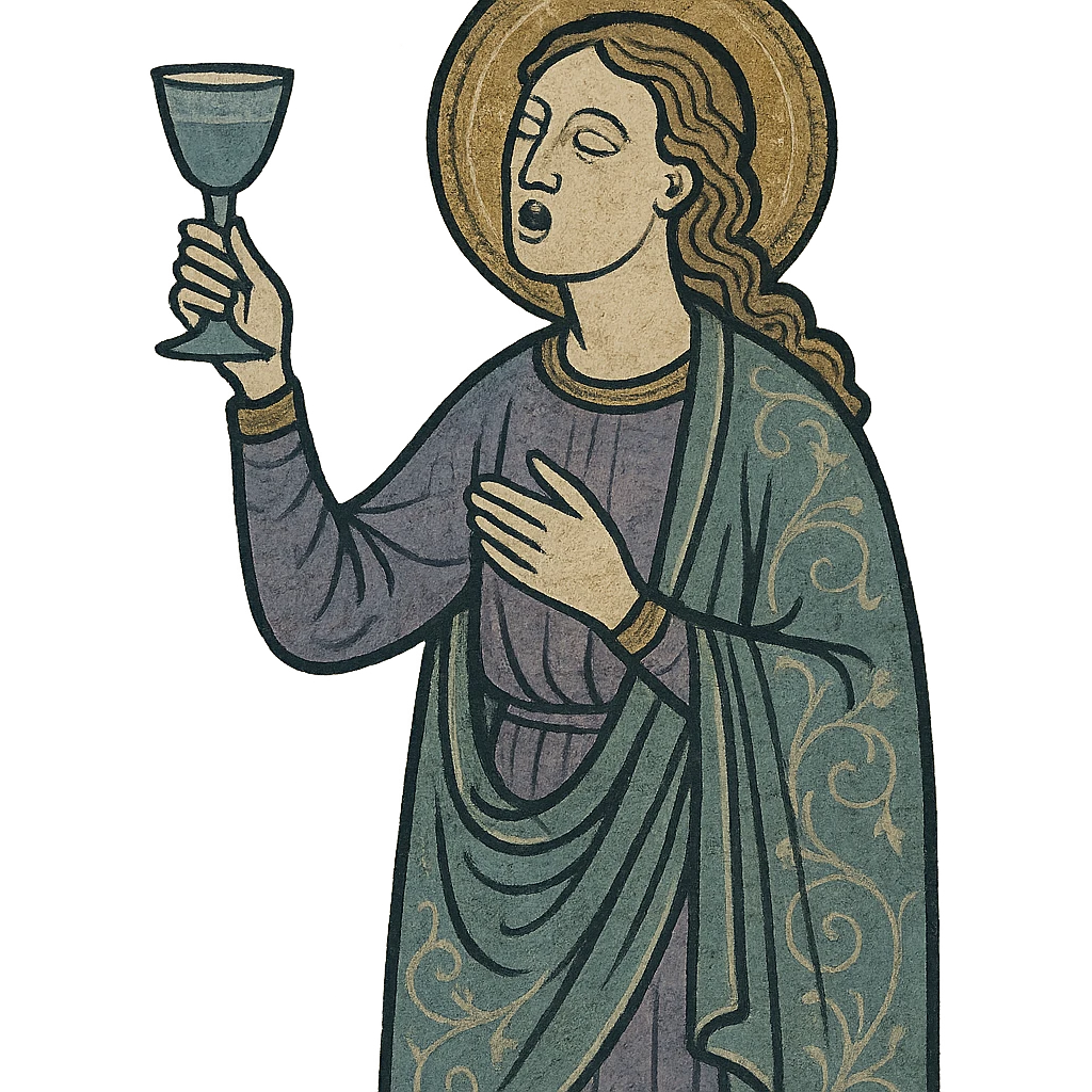 woman singing with wine glass in her hand emoji