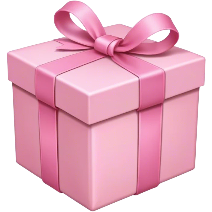pink gift box with baby pink ribbon emoji