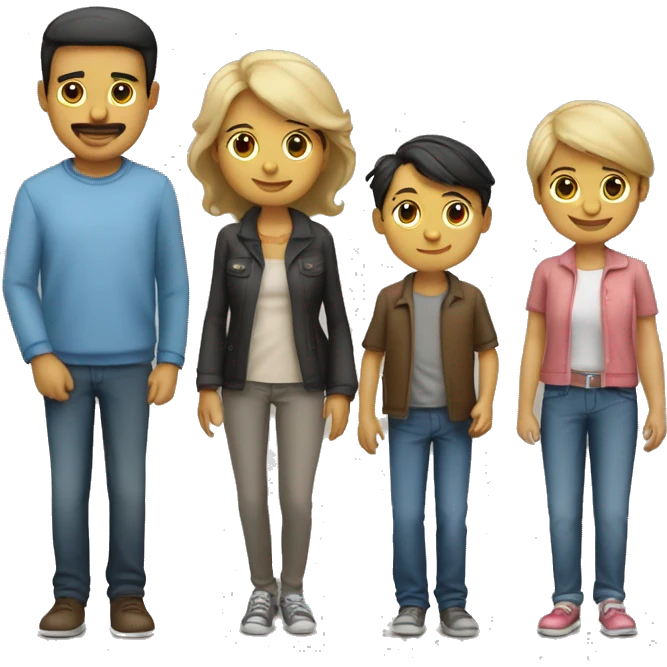 familia de papa, mama niño, niño, niño emoji