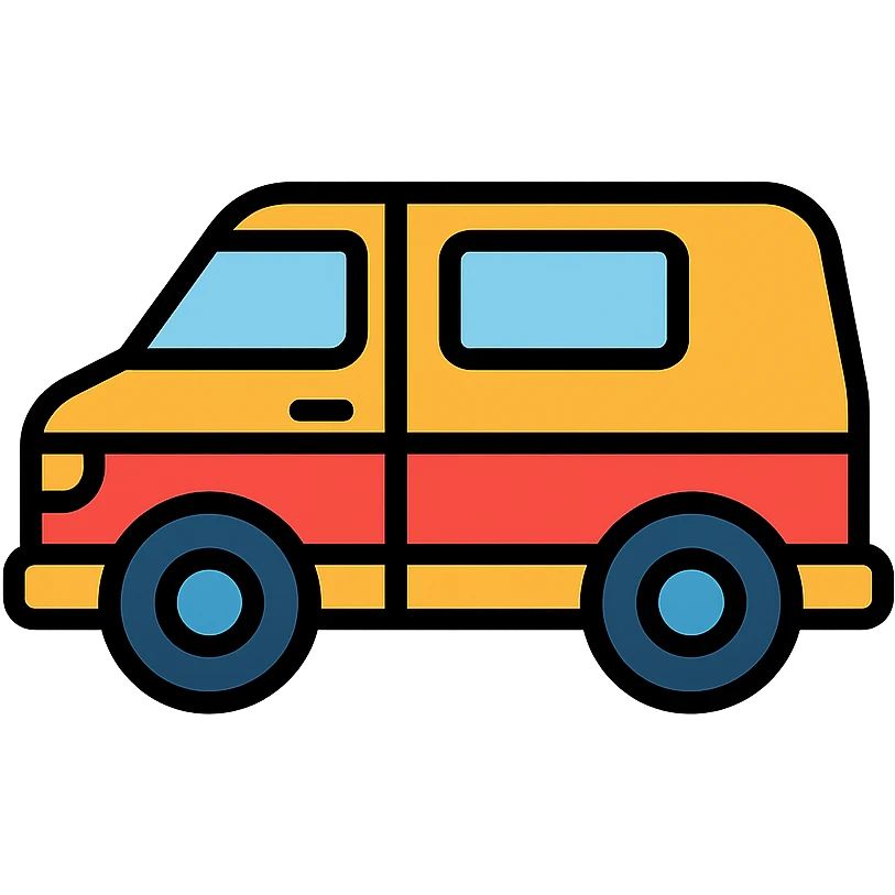 color outline icon of a van emoji