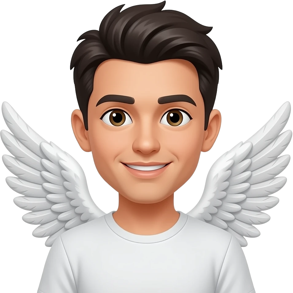 With angel wings emoji