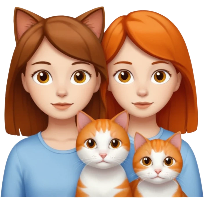 Two stink brainless girls with white and orange cat emoji