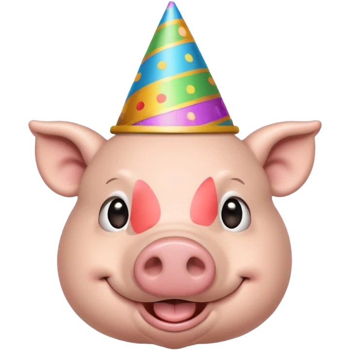 black pig party hat  emoji