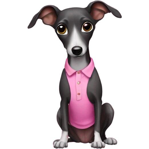 Black italian greyhound with pink Shirt emoji