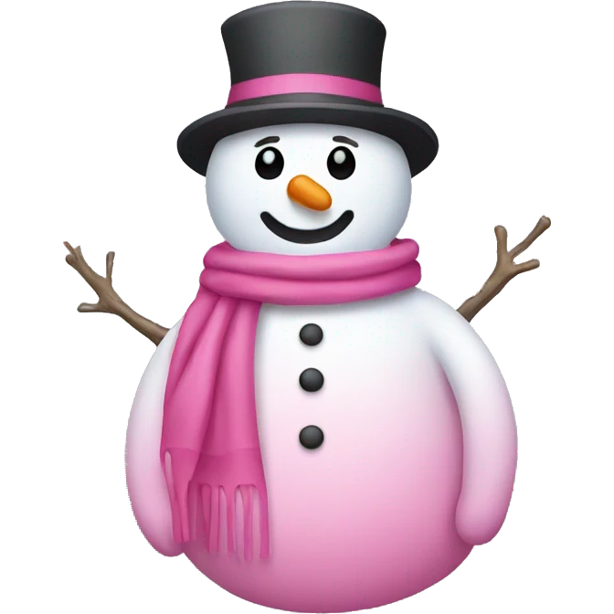snowman with pink clothes emoji