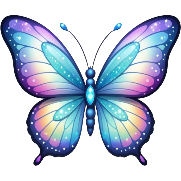 white sparkly butterfly glowing with many more bright and obvious sparkles everywhere emoji