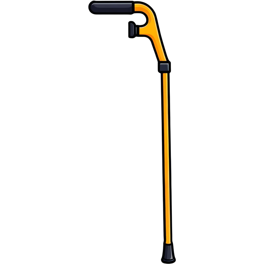 bastón para baja visión con colores vivos y contorno grueso emoji