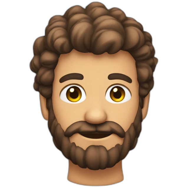 hombre de pelo castaño con barba, y ojos verdes con un dinosaurio emoji