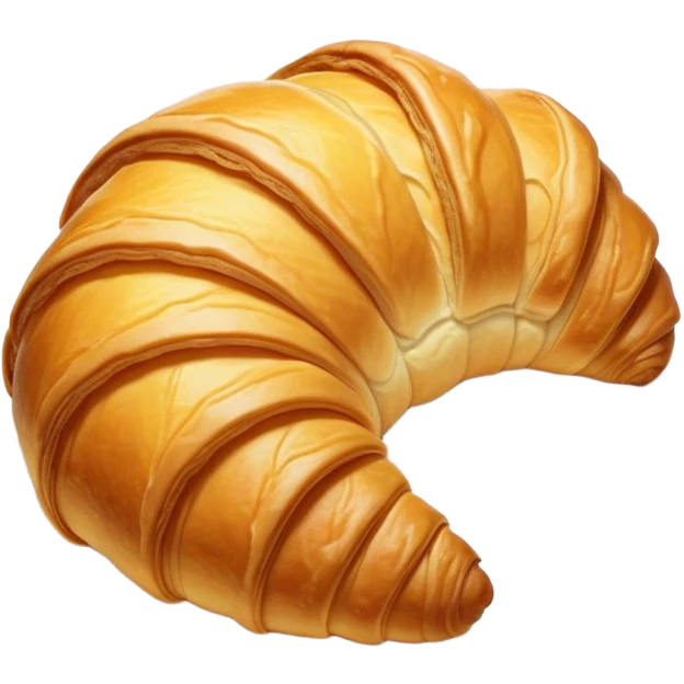 Cinematic golden croissant, perfectly flaky with crisp layers, slightly cracked to reveal buttery soft interior, warm golden glow, highly detailed and inviting. emoji