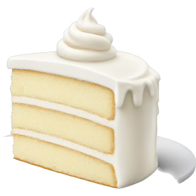 soft white cake with cream without topping  emoji