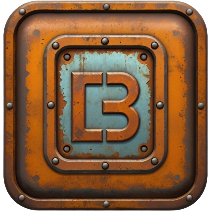 Create an ultra-realistic metal icon that reads 'DUBS' based on the Rust video game. emoji