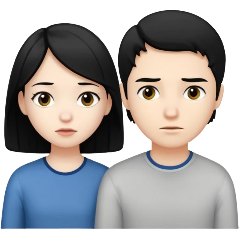 girl black hair ignore boy white hair emoji