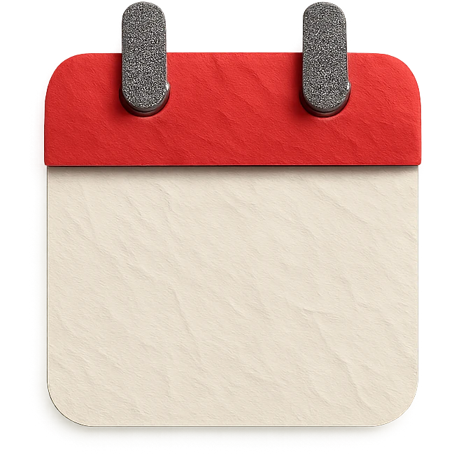 red and white calendar emoji