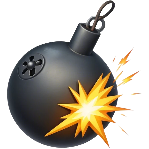 bomb with spark emoji
