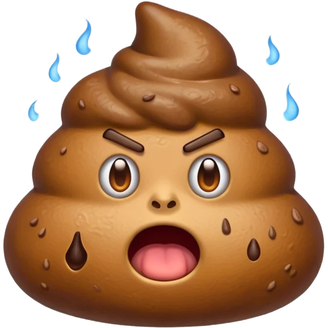 Animated raged poop emoji