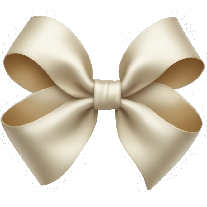 white and beige biggest satin bow emoji
