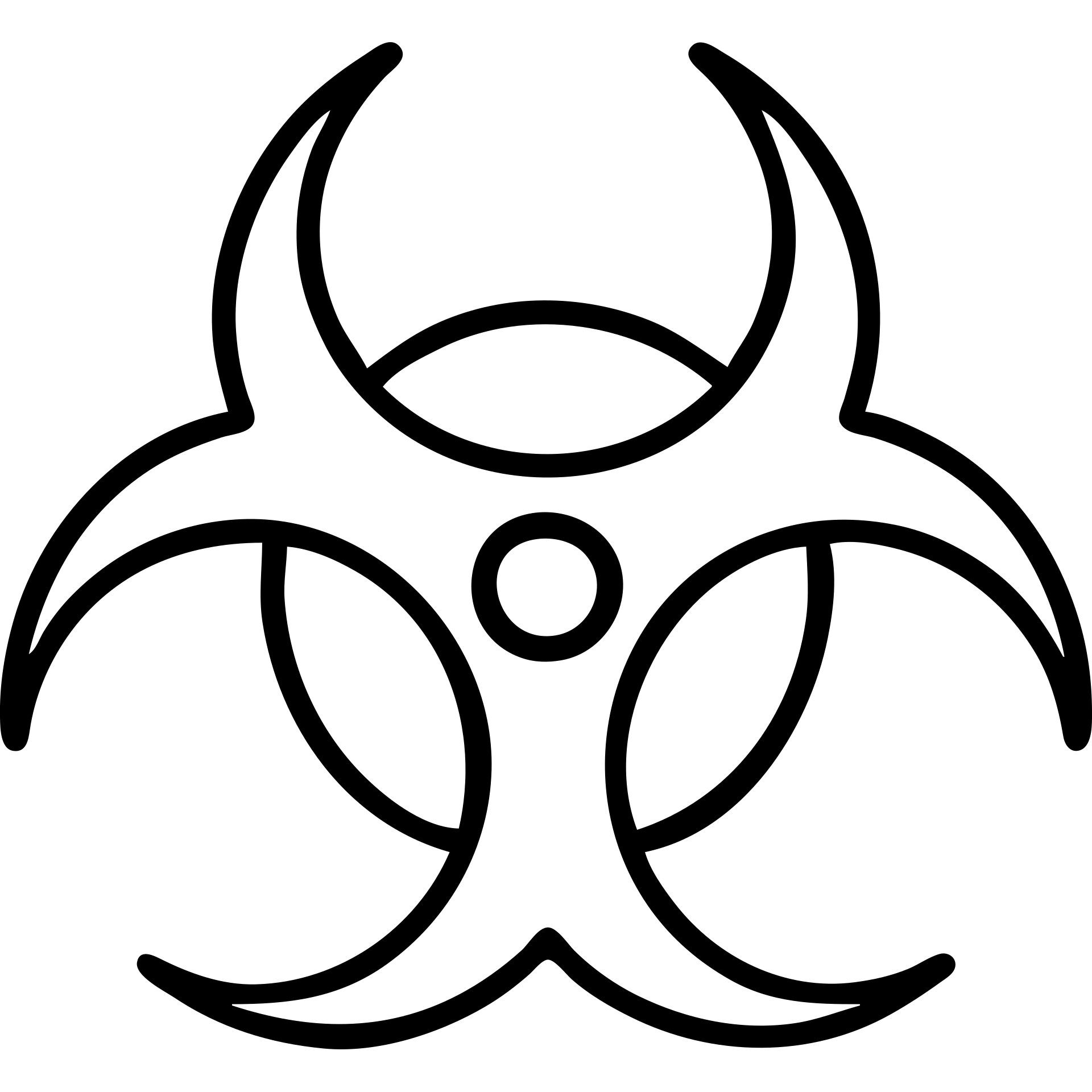 biohazard symbol, modern icon style emoji