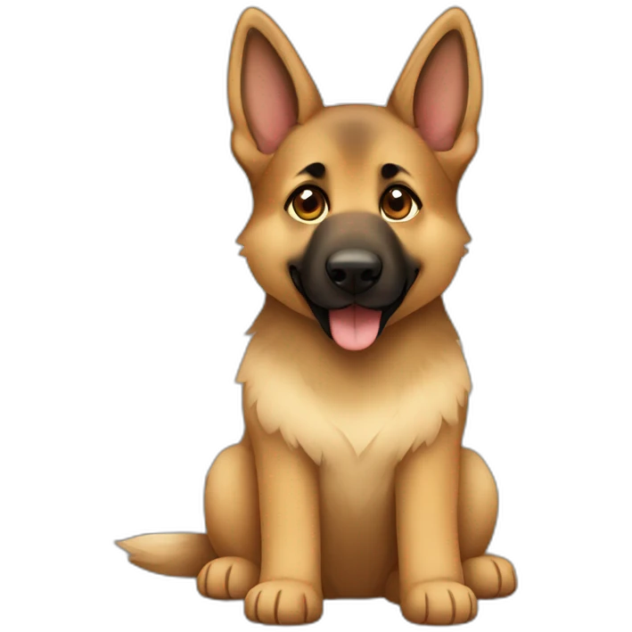 German shepherd cute less brown emoji