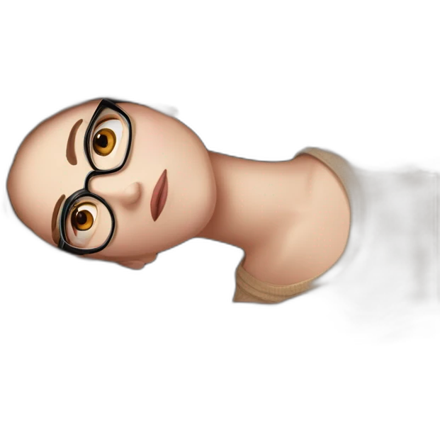 brown-eyed girl lying, glasses emoji