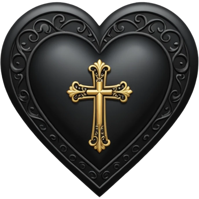 goth heart with a cross emoji