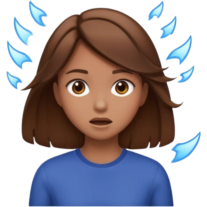 Brown hair girl crashing out  emoji