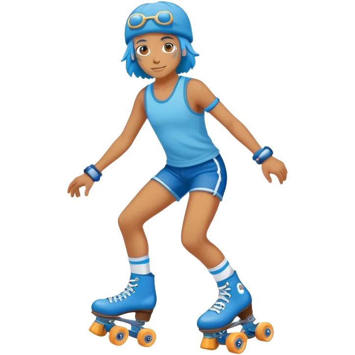 Blue Hippie rollerskates emoji