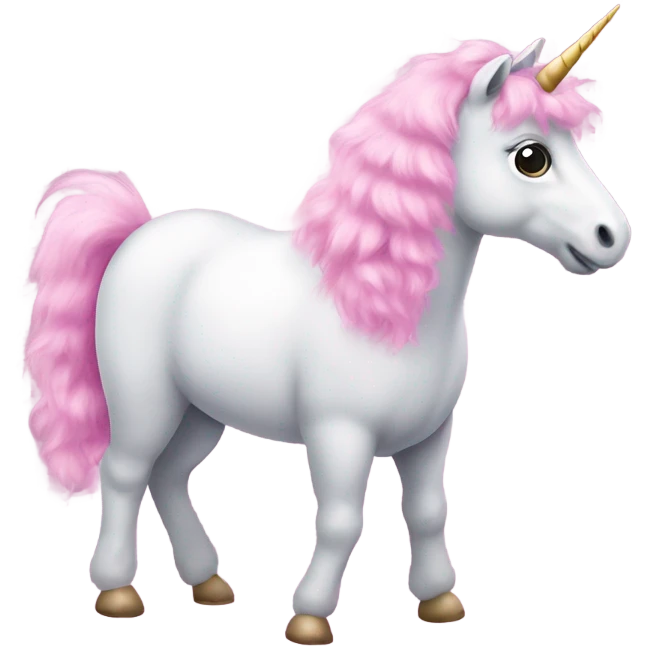 Pink fluffy unicorn emoji