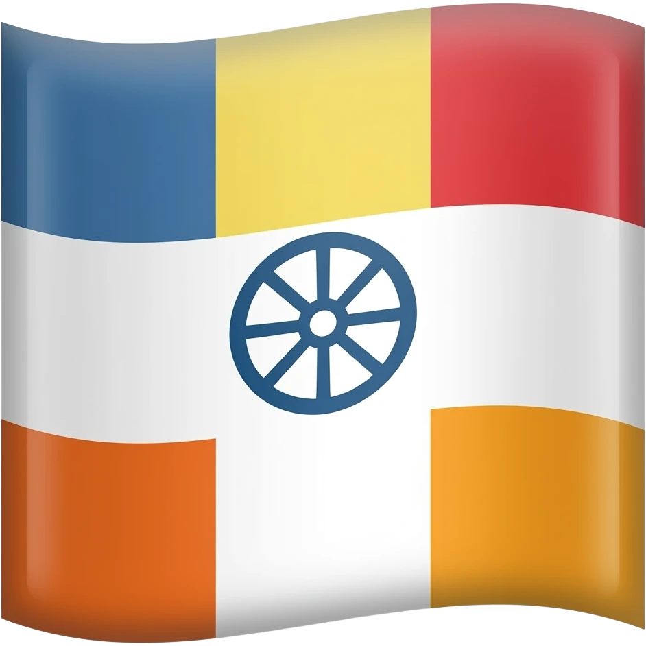 Flag of 🟦🟨🟥⬜🟧☸️ | 🟦🟨🟥⬜🟧 emoji