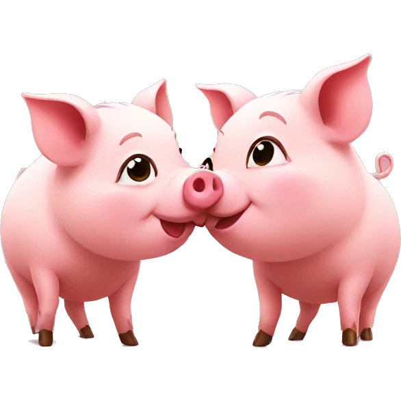 Pigs in love emoji