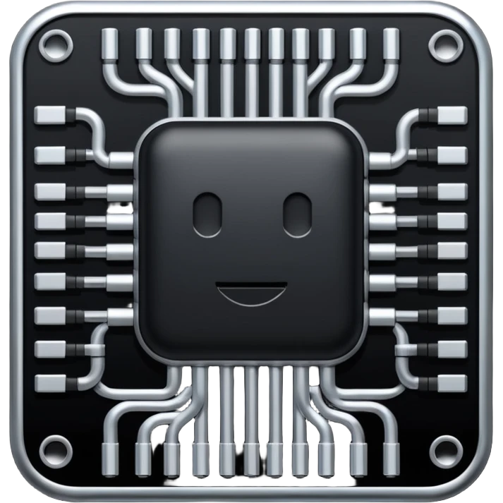 realistic black microcircuit emoji
