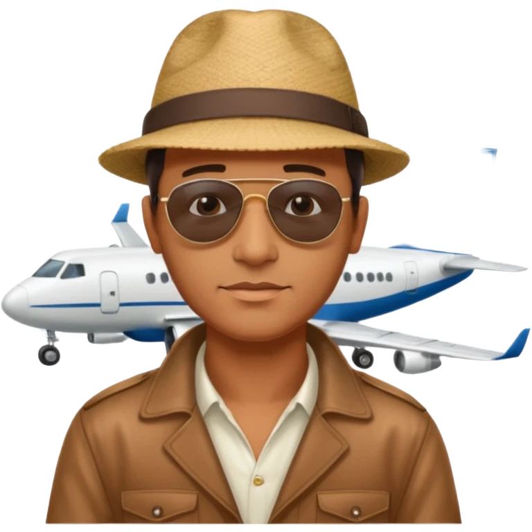 homme créole réunionnais avec chapeau arrive avion a gillot emoji
