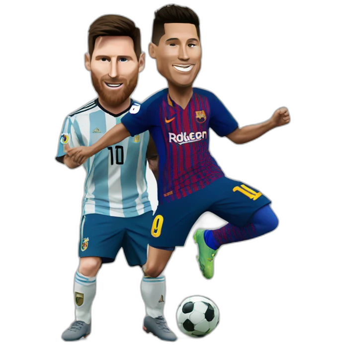 Messi with Ronaldo dancing  emoji