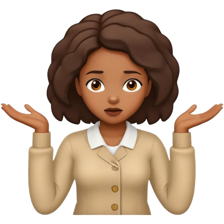 African American girl shrugging emoji