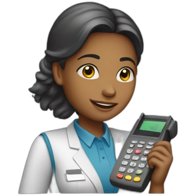 clerk girl with the dataphone emoji