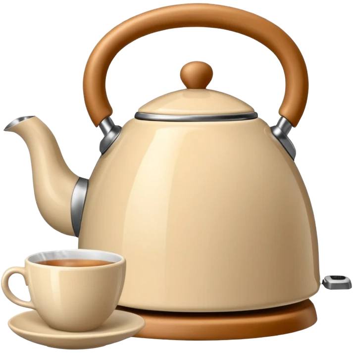 Beige smeg kettle and a cup of tea emoji