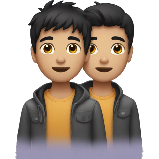 two boys with black hair emoji
