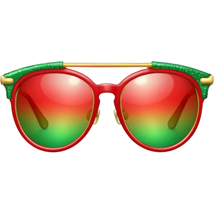 glitter red and green glasses emoji