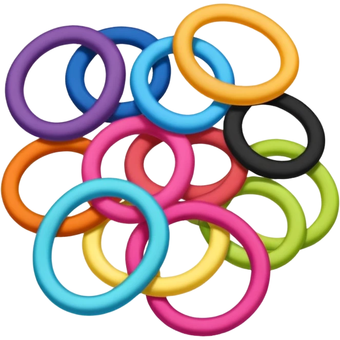 hair tie for tying hair，colourful emoji