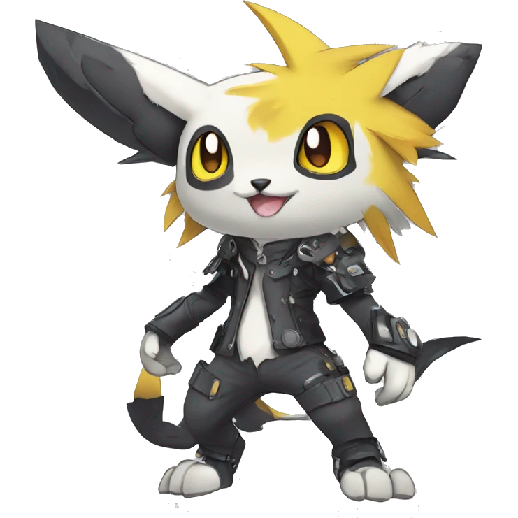 cute cool edgy sharp punk Digimon-Fakemon-animal full body emoji