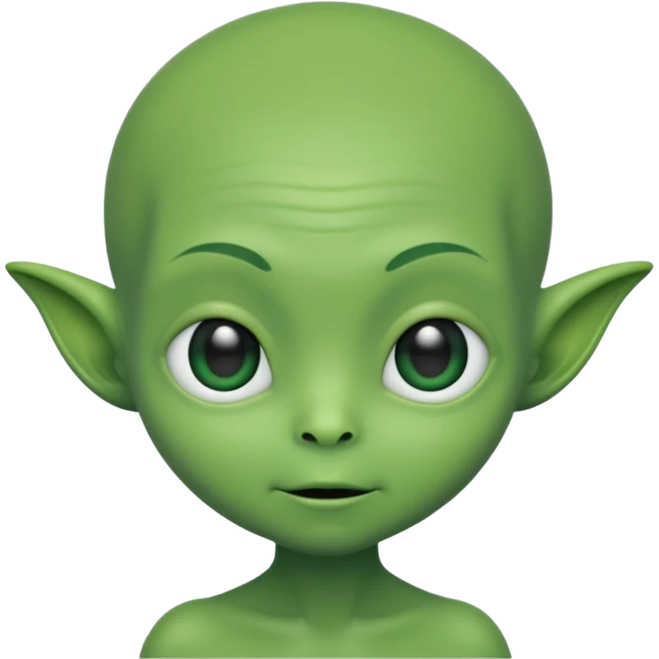 a bold cute aliens with a little hair emoji